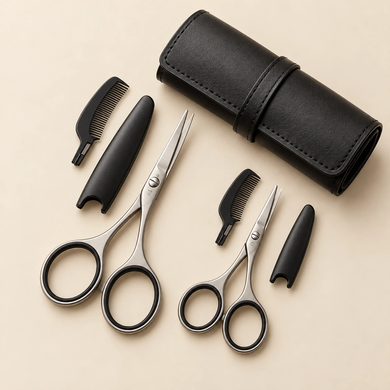 Rituel / Noir eyebrow scissors and included accessories